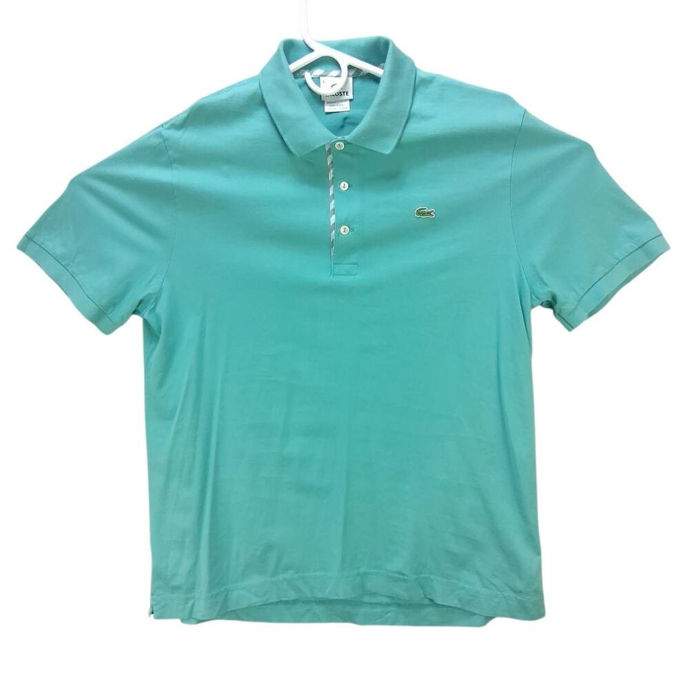 Womens Vintage lacoste Polo Teal size 6 100% cotton Embroidered logo